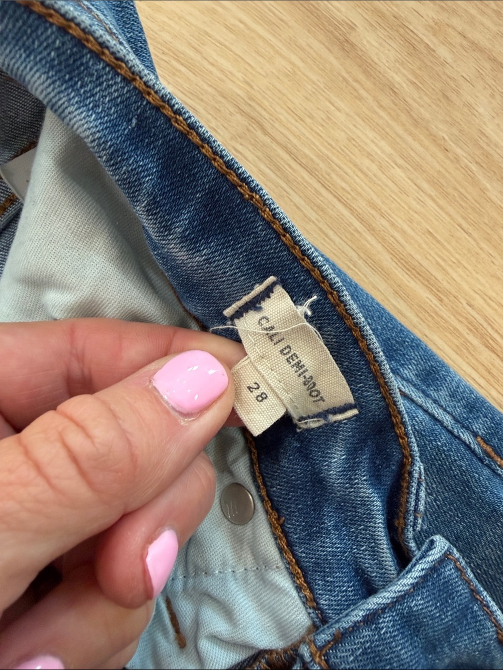 Madewell Cali- Demi-boot Women's medium wash Blue Jeans - raw edge hem - Picture 5 of 5